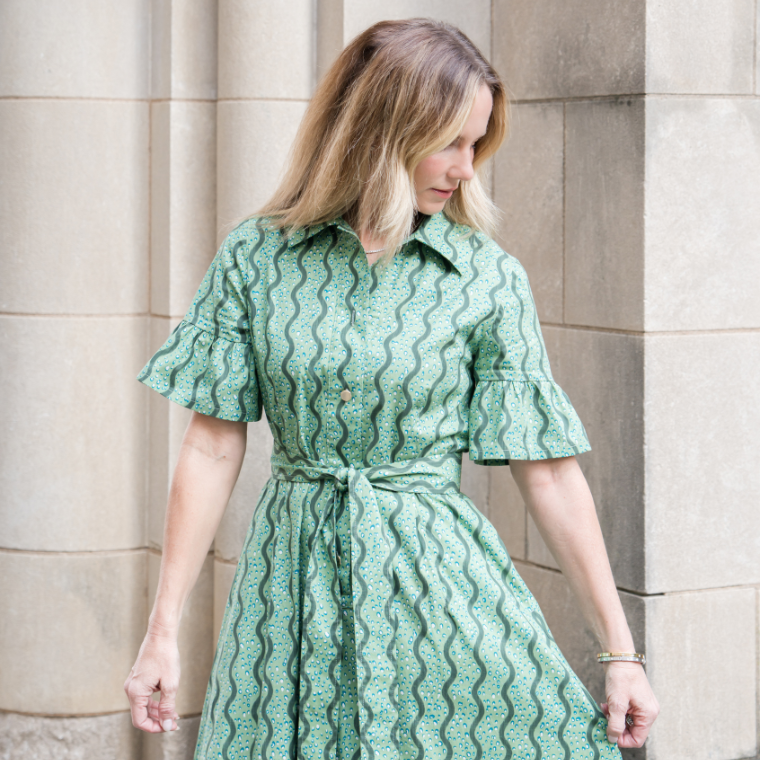 slim fit dress slacks Holly Shae Green Corduroy Dress – Youre Invited Too/ dba The Iron Place main image 1
