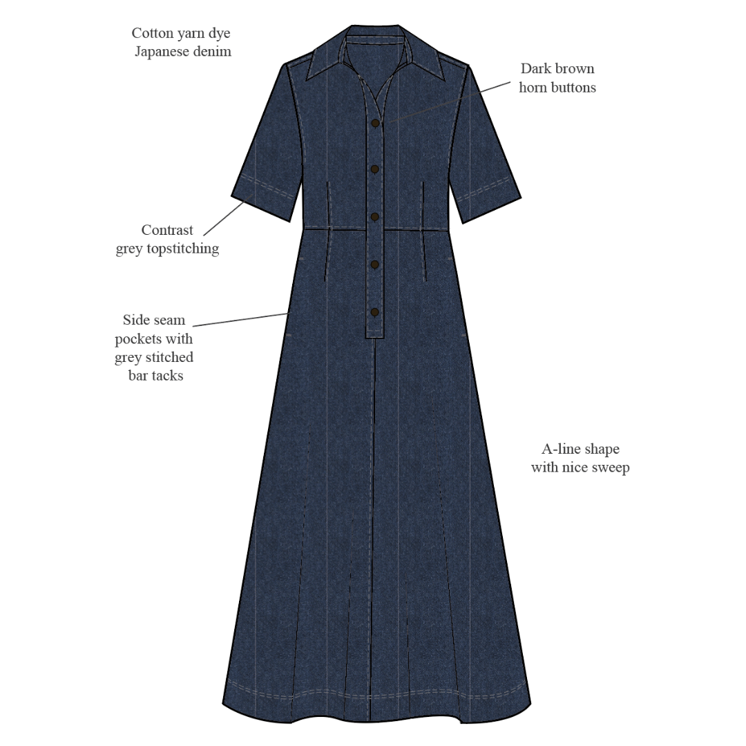 white christmas dresses Amelia Dark Denim & Champagne Dress S main image 0