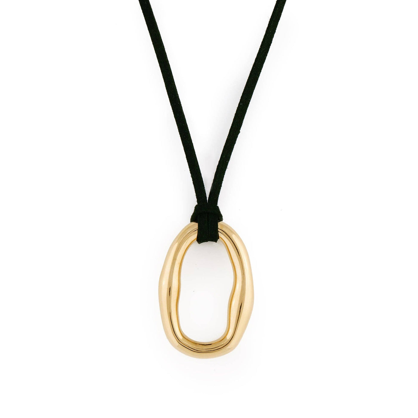 Gold Plated Black Rope Necklace
