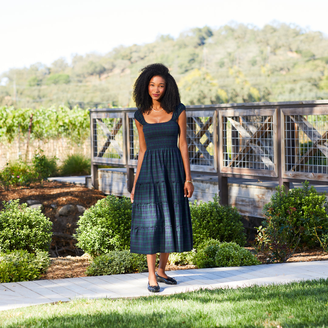 The Lily - Blackwatch, Moody Floral, and Red Plaid Long Dress